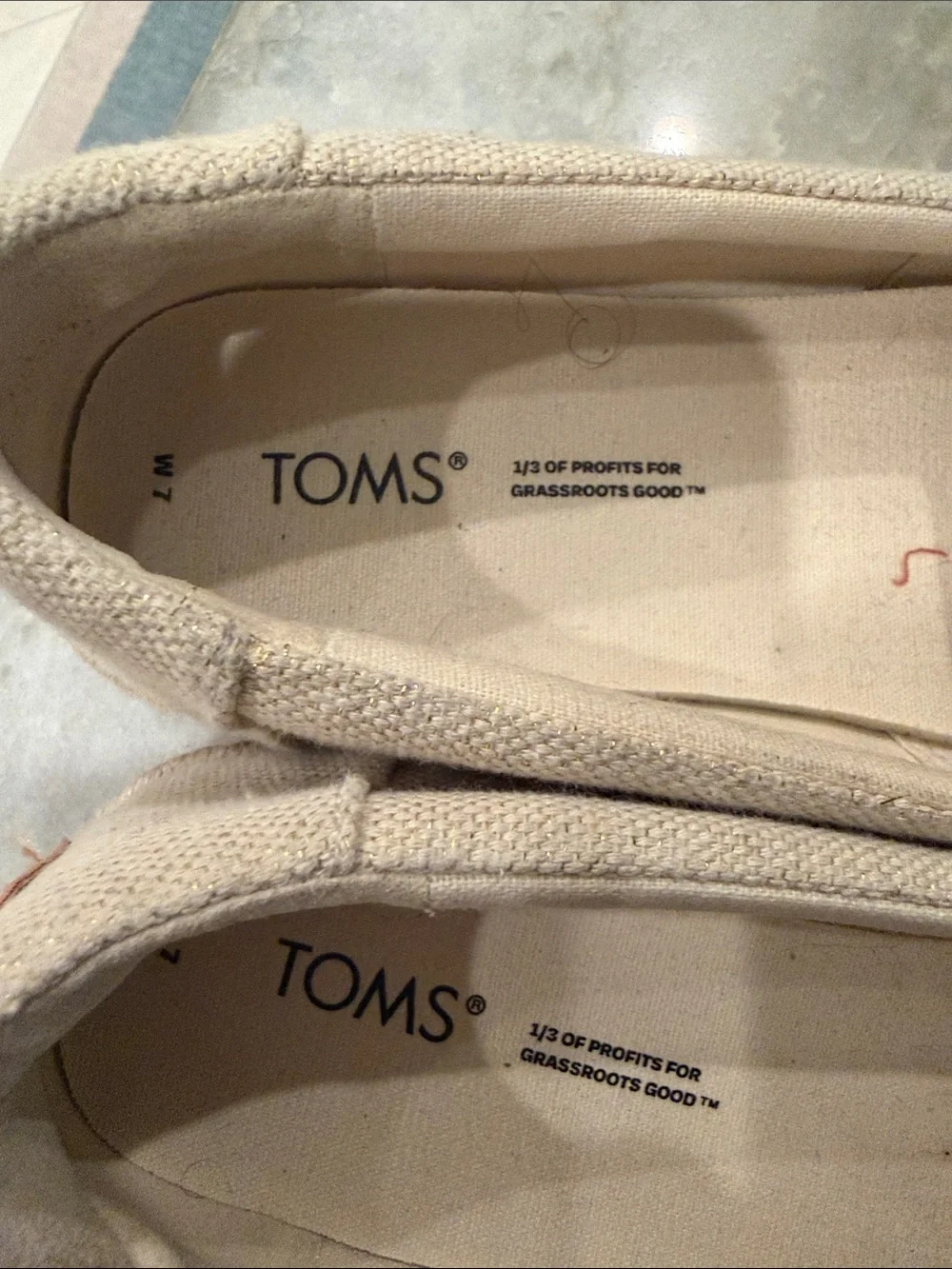 TOMS Natural Canvas Espadrille Platform Slip-On - Beige